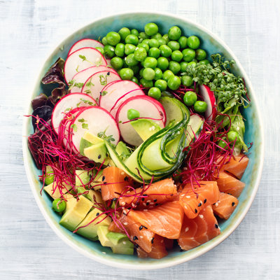 Ahi Salmon Poke Bowl by Bit245 - Wrapped Canvas Print