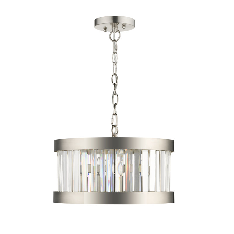 Brock 3 - Light Drum Pendant, Satin Chrome