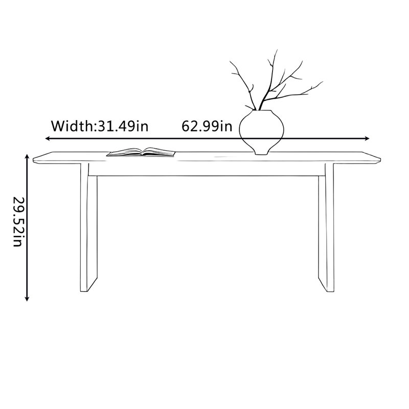 French retro dining table, 29.52"H x 62.99"L x 31.49"W