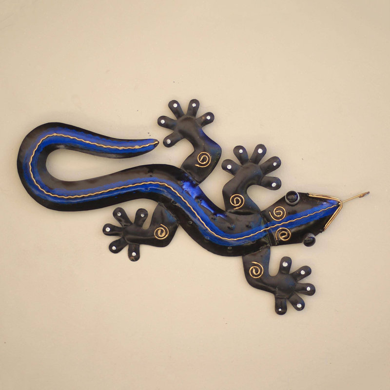 Décoration murale gecko de chasse et métal