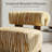  Modern Chenille Accent Chair with Zebra-Stripe, Cylindrical Backrest for Living Room, Yellow-327614630