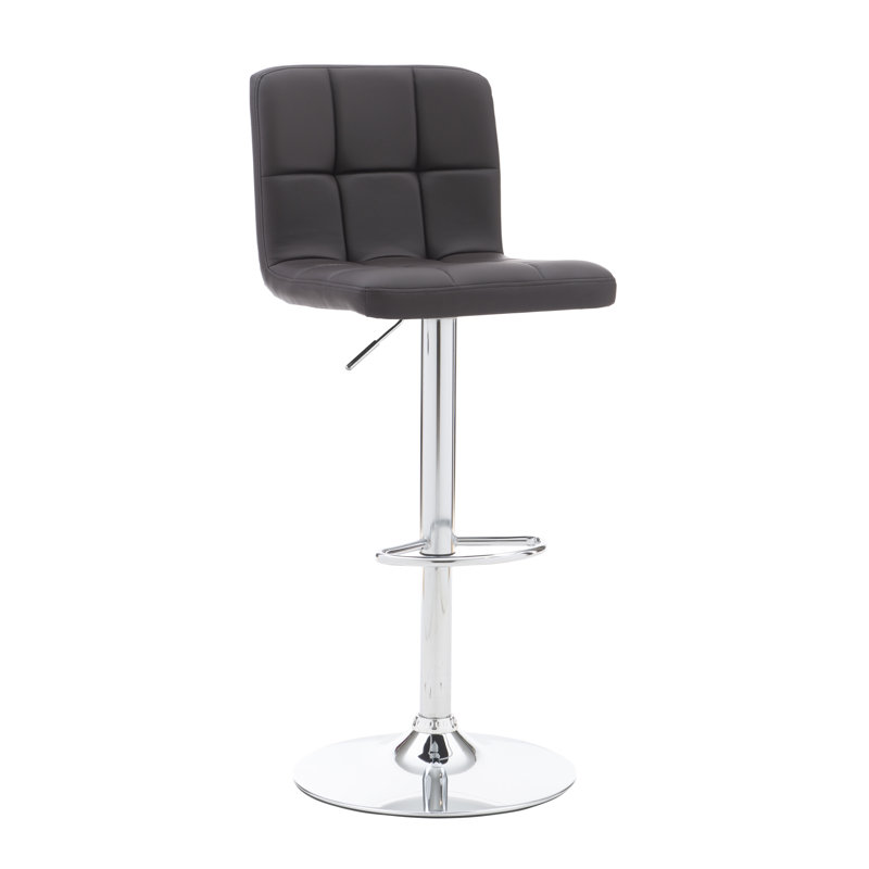 Aishvi Swivel Upholstered Adjustable Height Counter Stool with Metal Frame, Chocolate