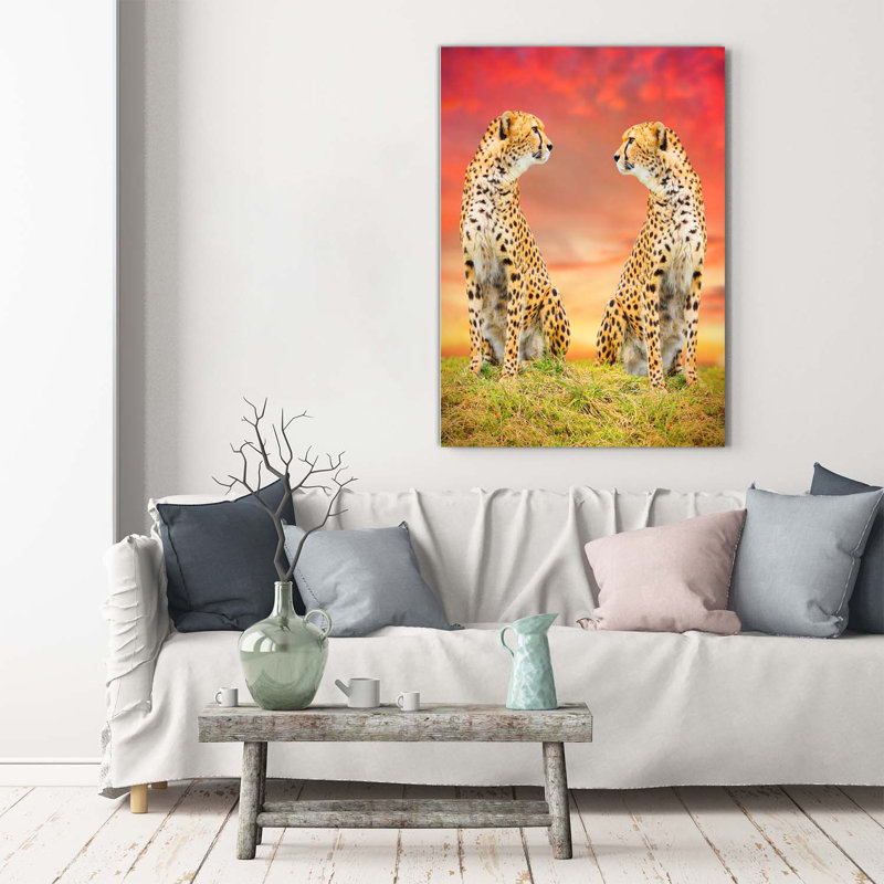 Two Cheetahs - Wrapped Canvas Print