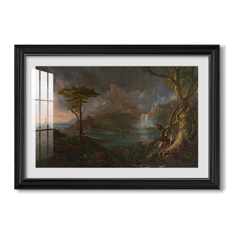 A Wild Scene, 1831-1832-Thomas Cole - Toile encadrée sur mesure, Yes, Matte Black Bead, 30X44