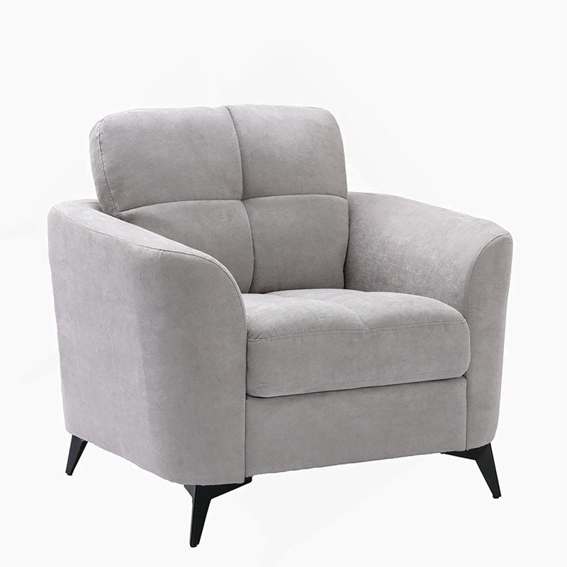 39"W Light Gray Woven Fabric Chair, Light Gray