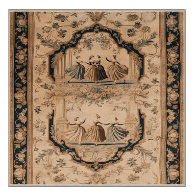 Machine Washable French Brown Area Rug