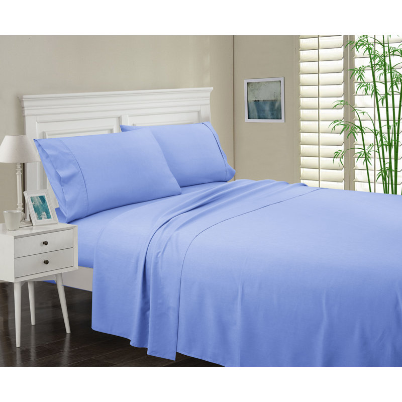 Bamboo Rayon Blend Sheet Set with Extra Pillowcases, Blue, Full Sheet Set + 5 Additional Pieces
