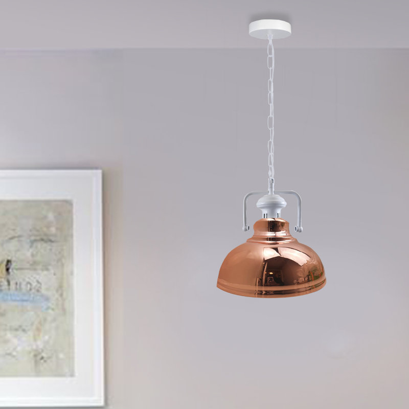 Lockett 1 - Light Satin Nickel Pendant, Rose Gold