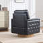 Fauteuil d'appoint pivotant rembourré avec garniture cloutée-660286748