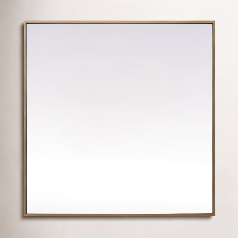 Miroir d'appoint Valparaiso, Laiton, 30 po x 30 po 