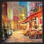 «Cafe in Light I» par Haixia Liu - Peinture-445217182-445217183
