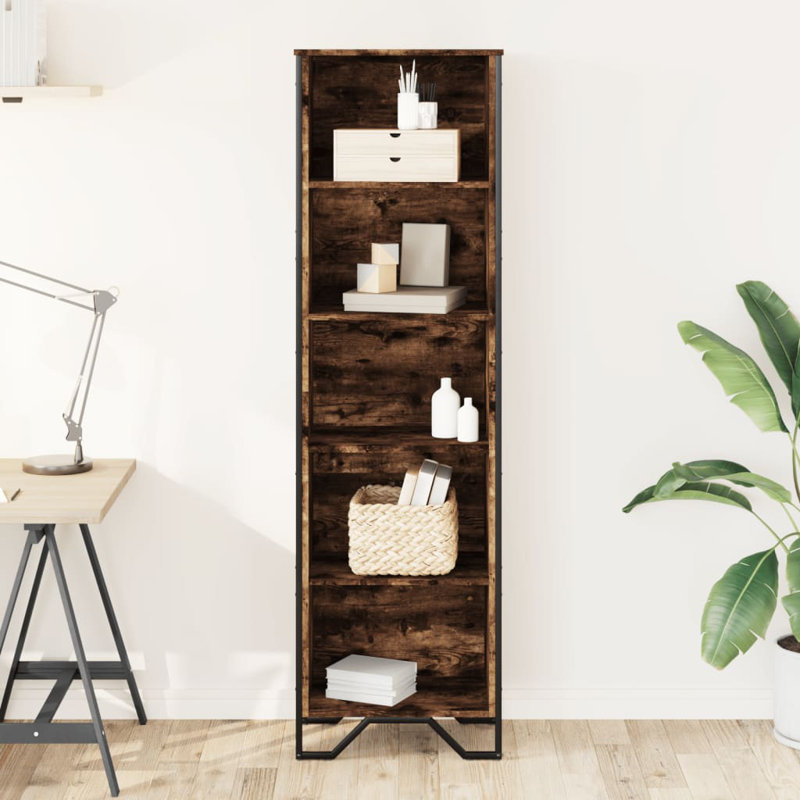 Samiria Bookcase, (5 Shelves) 169cm H x 50cm W x 31cm D, Smoked Oak