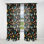Motif de feuilles botaniques multicolores sur fond noir II - Rideau floral - Velours obscurcissant - 1 panneau
