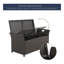 Banc de rangement en osier pour terrasse