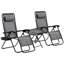 Ensemble de chaise à gravité zéro Outsunny avec table d'appoint, chaise inclinable pliante avec porte-gobelets et coussins, chaise longue réglable pour piscine, jardin, pelouse, plage, gris-1175254016
