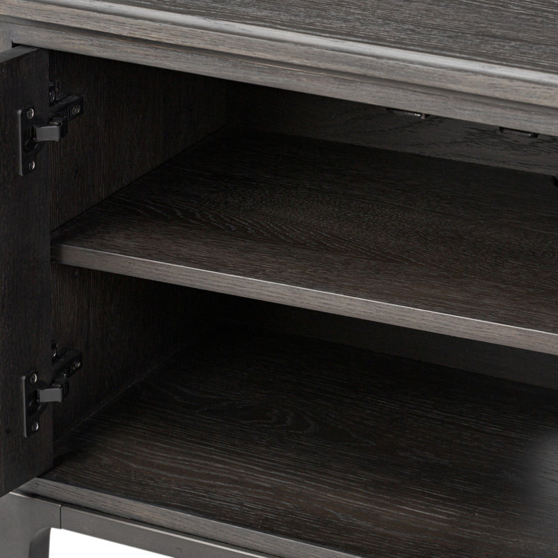 Alden Media Console-Worn Black Oak