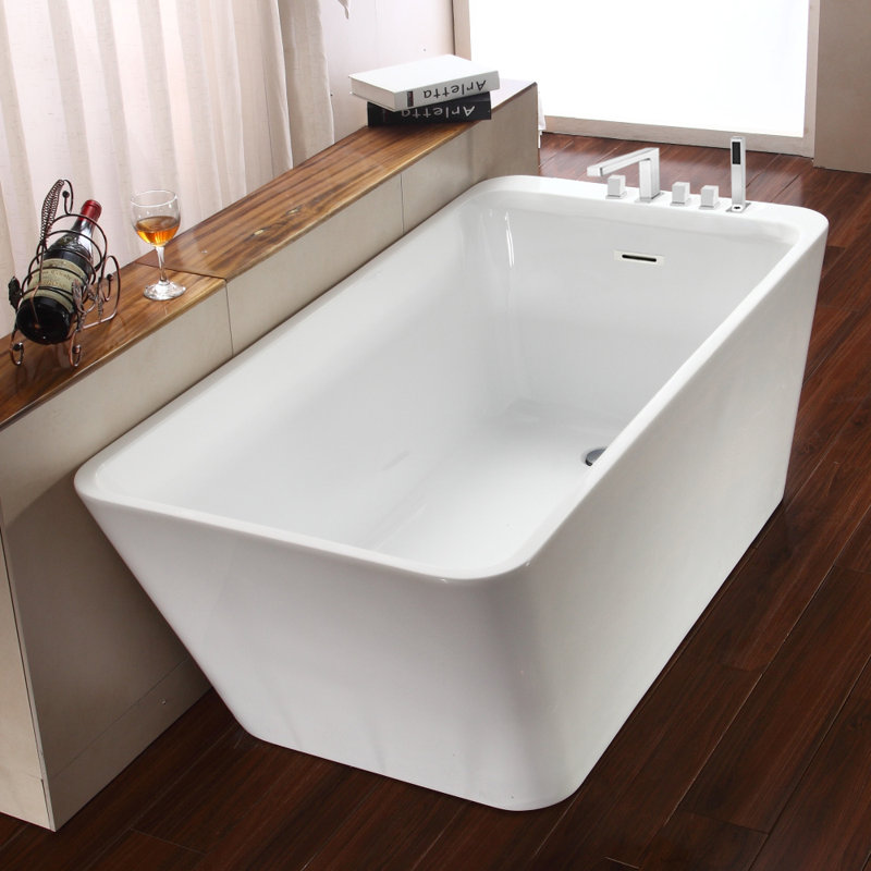 Missouri 67'' x 29.5'' Soaking Acrylic Bathtub with Faucet