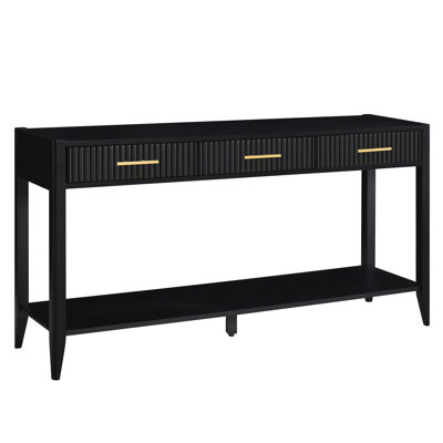 60" Console Sofa Table With  Storage Shelf, 3 Drawers