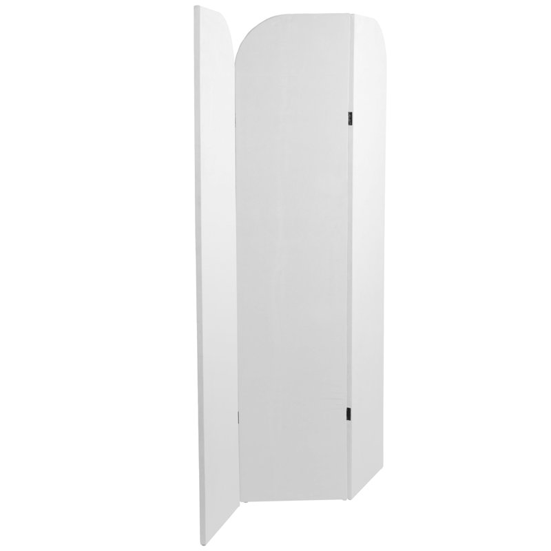 Wayt 3 - Panel Velvet Folding Room Divider, White