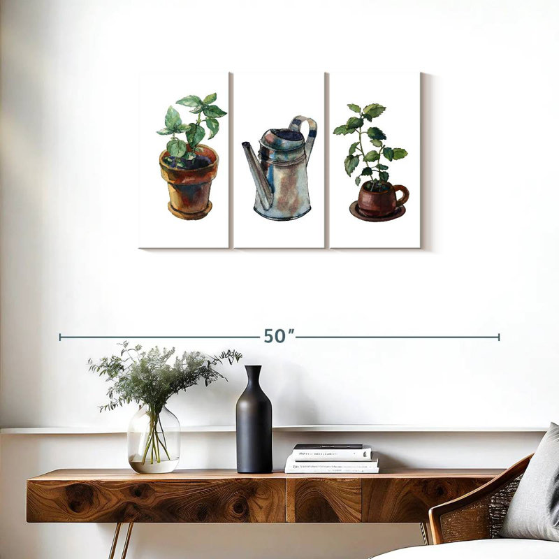 Mini Garden Watercolor, 20" H x 33" W