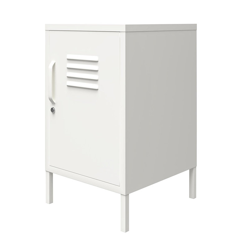 Table de bout avec rangement Gioia, Blanc doux