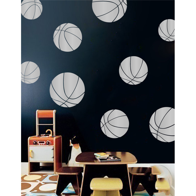 Décalcomanie murale baskets, H 30 po x l 30 po x P 0,01 po, Argent