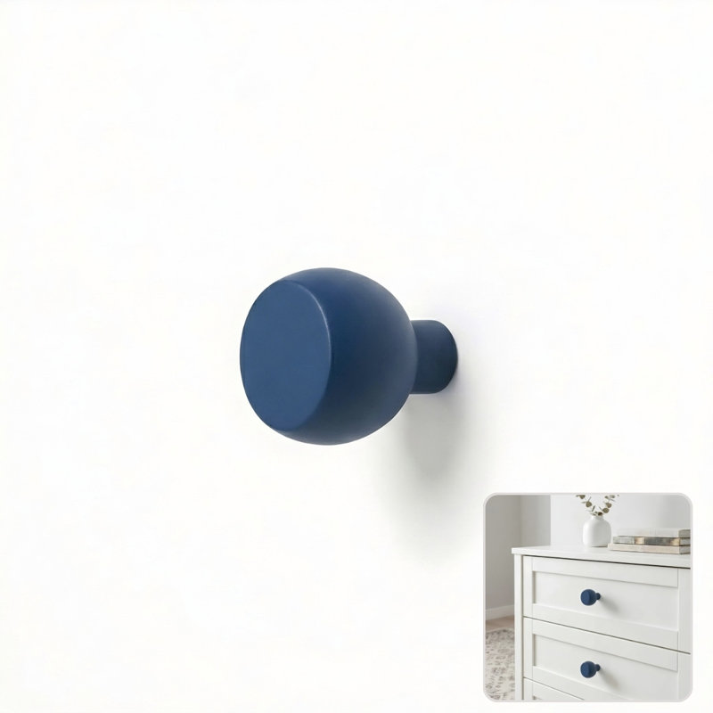 ROUS Hardware Mid Century Modern Sphere Knob, Polo (Navy Blue)
