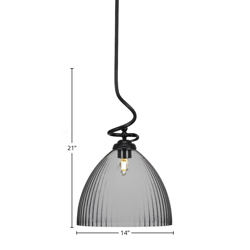 Luminaire suspendu Capri Capri, Noir mat, H 21 po x l 14 po x P 14 po, Coloré