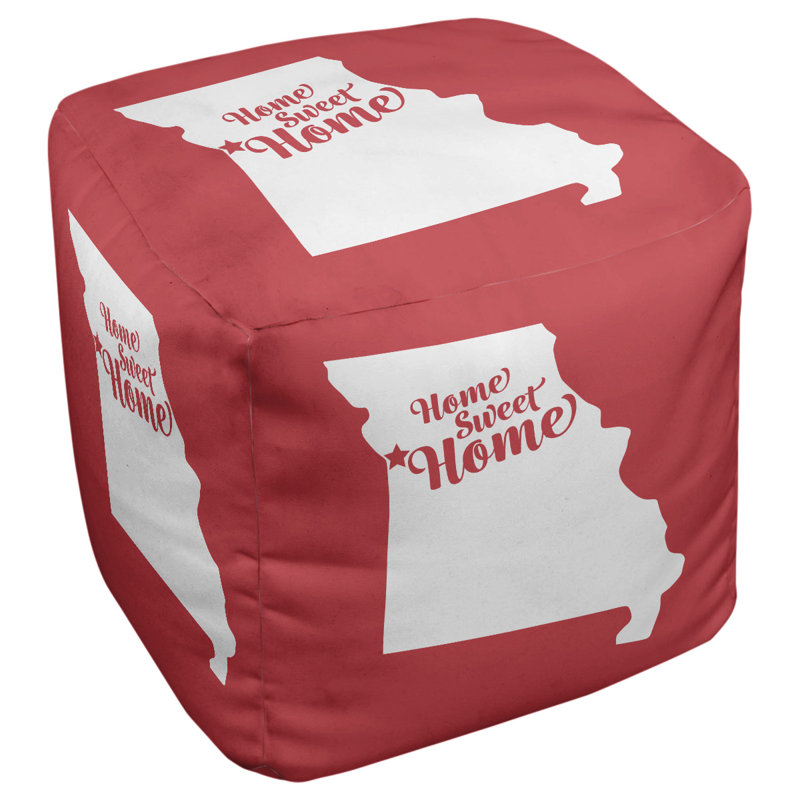 Repose-pieds cubique pour villes kansas home, Rouge