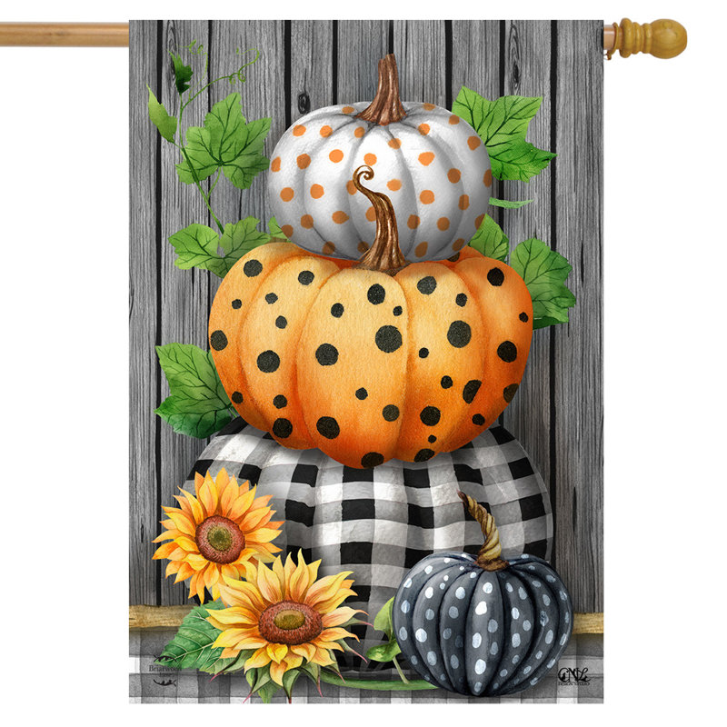 Drapeau de maison à motif de citrouilles empilées
