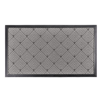 Ghi Non-Slip Geometric Doormat