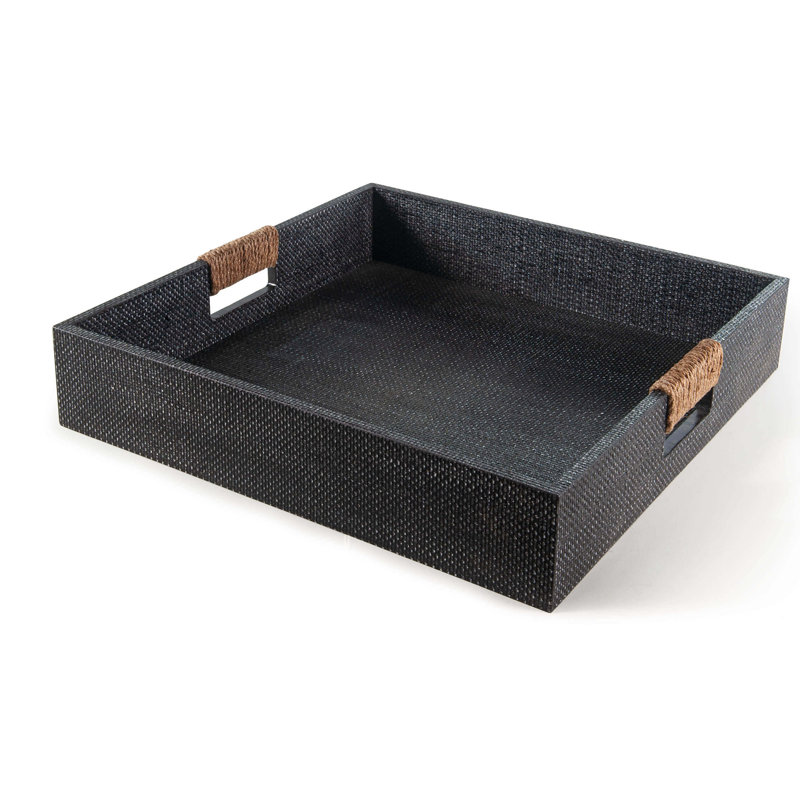 Logia Resin Decorative Tray, 3.5" H x 18" W x 18" L, White
