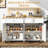 63" Movable Kitchen Island with Drop Leaf and Power Outlet, Rolling Kitchen Cart with Rubber wood Countertop, Island Table on Wheels for Kitchen w/2 Drawers, Spice Rack, Towel Bar, Adjustable Shelves-150418668-103886834
