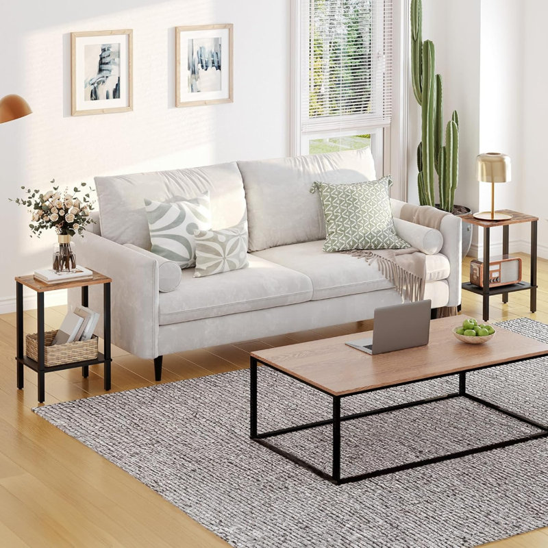 Petite table d'appoint avec table de chevet à 2 niveaux