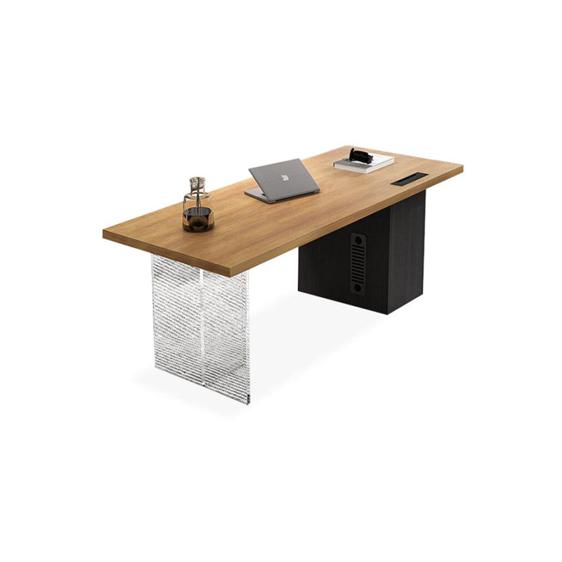 Bureau et bibliothèque intégrés modernes et simples, Bois robuste, H 29,53 po x l 62,99 po x P 27,56 po