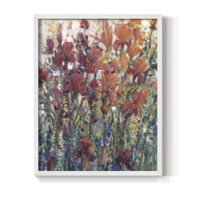 Sunlit Flowers II, reproduction encadrée - bois massif, H 15 po x l 12 po, Blanc