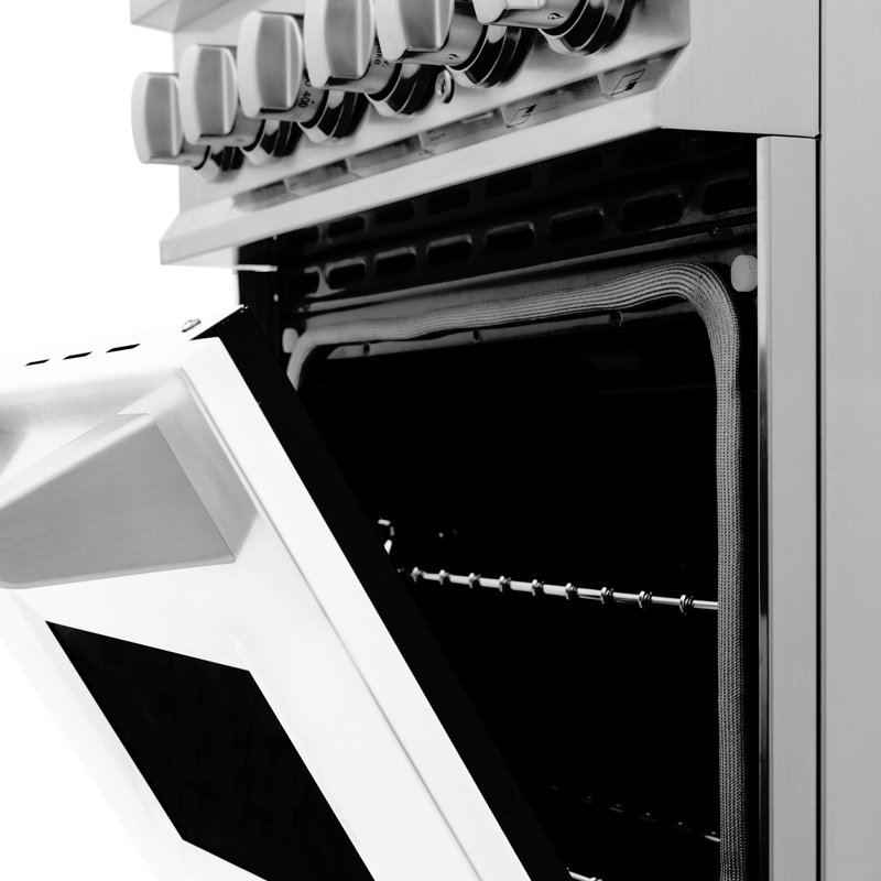 ZLINE 24" Legacy Dual Fuel Range w/ 4 Burner, White Matte