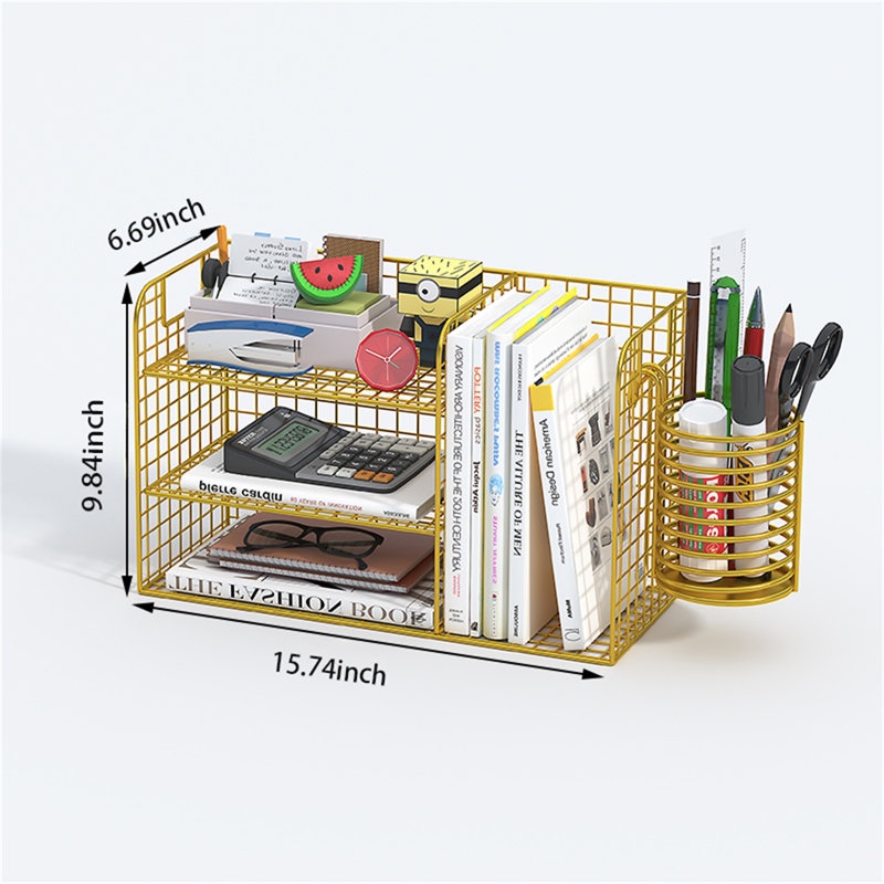 Organisateur de bureau en métal Yerani, Or