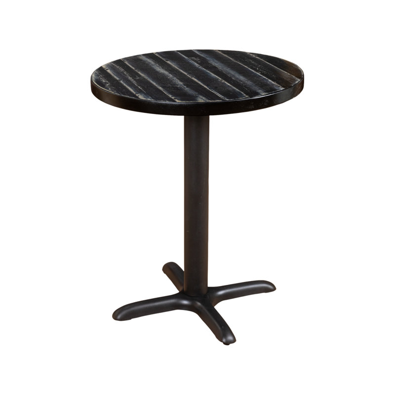 Riley 2 Person 29.5'' H Solid Wood Dining Table, Black