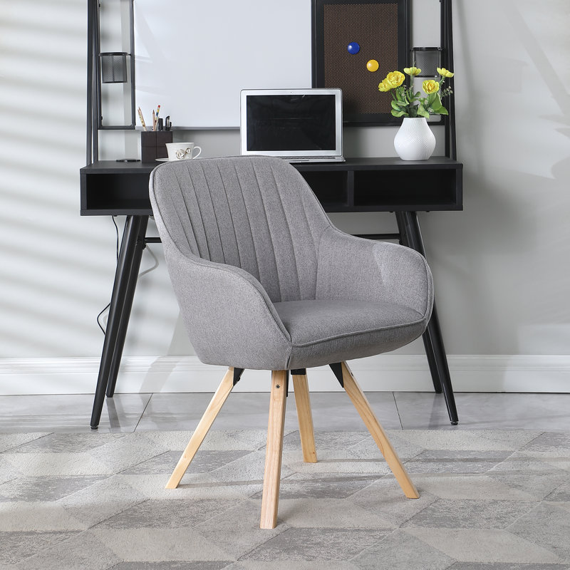 Fauteuil rembourré pivotant, gris, Naturel