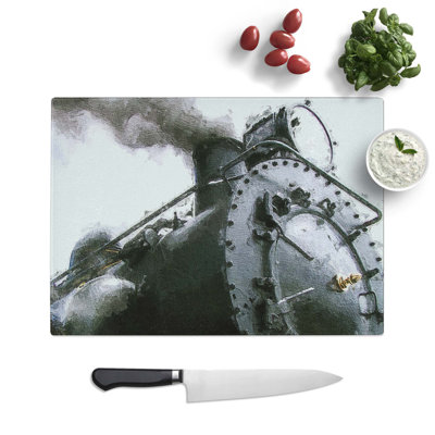Tempered Glass Steam Train Chopping Board