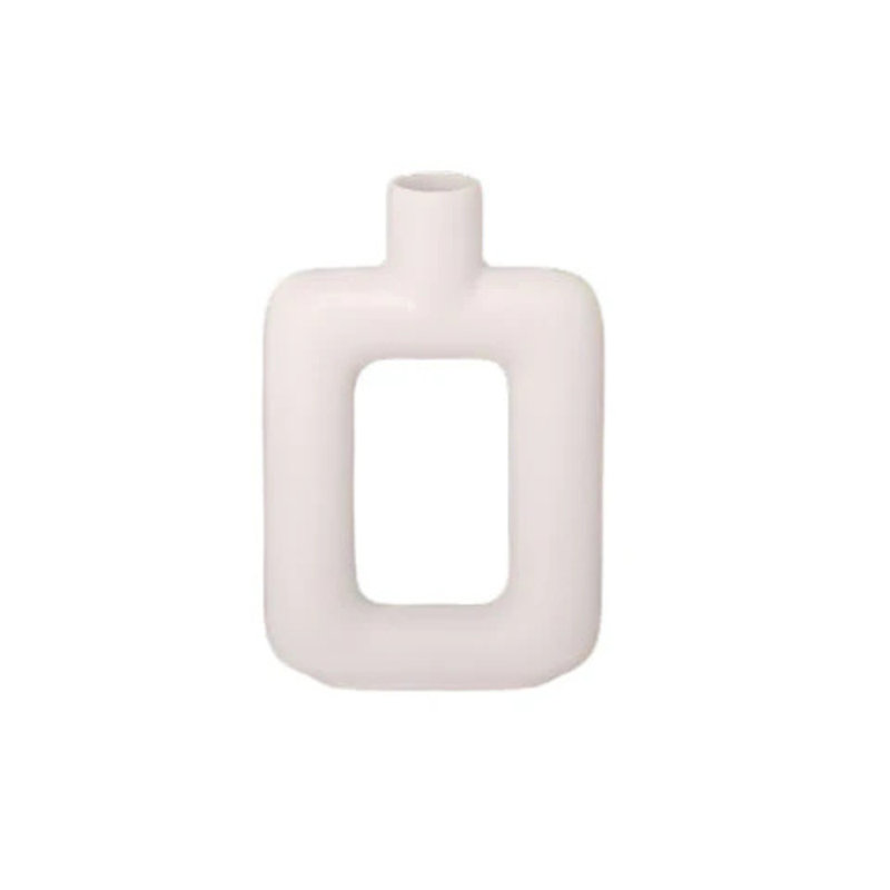 Ceramic Vase Matte Finish White-8.00"H