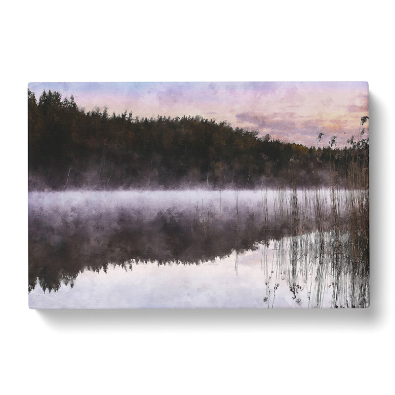 Forest And Lake In Sweden - Wrapped Canvas Painting, 40cm H x 60cm W x 3cm D