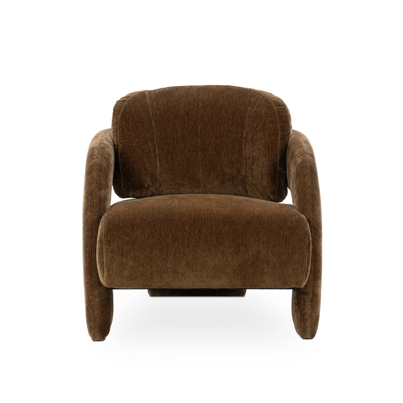 Salino Upholstered Fabric Lounge Accent Chair, Bronze Polyester