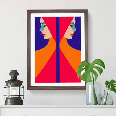 Symmetrical Abstract Woman - Framed Print