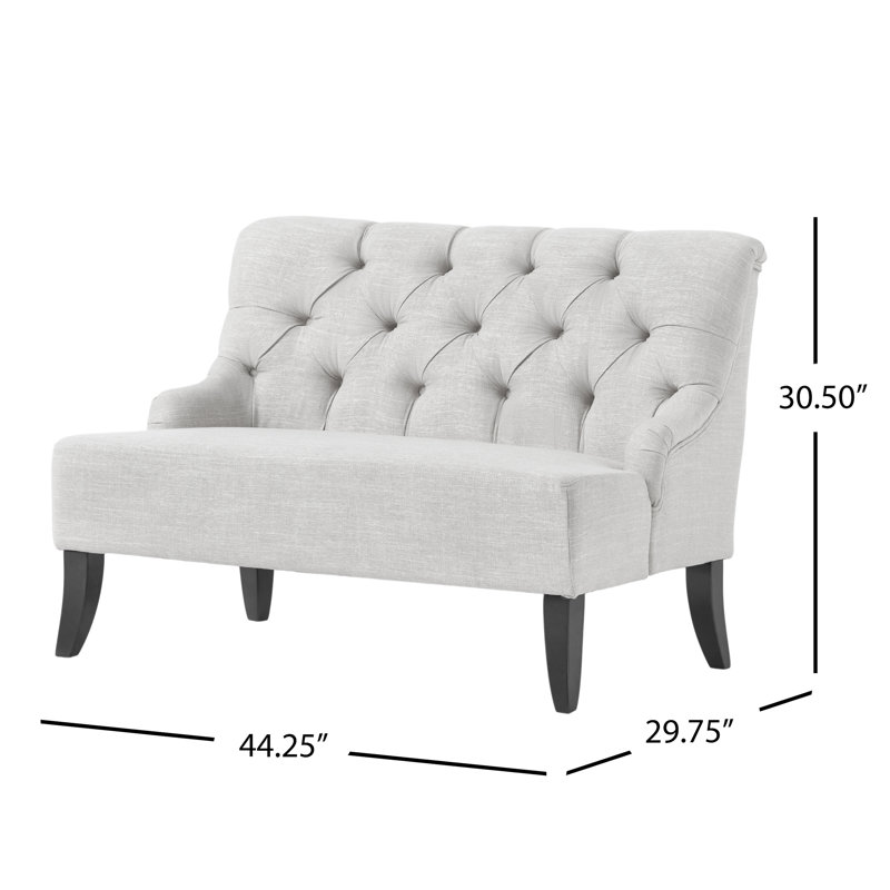 Nashell Upholstered 44.25'' Reception Loveseat, Light Grey