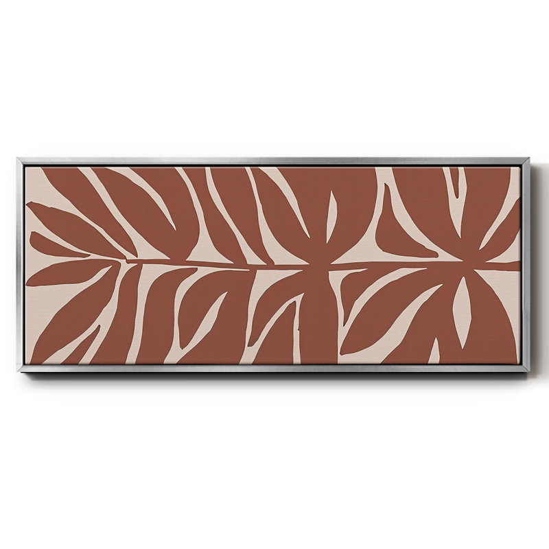 Terra Cotta Block Palms II- Framed Canvas, 20" H x 50" W