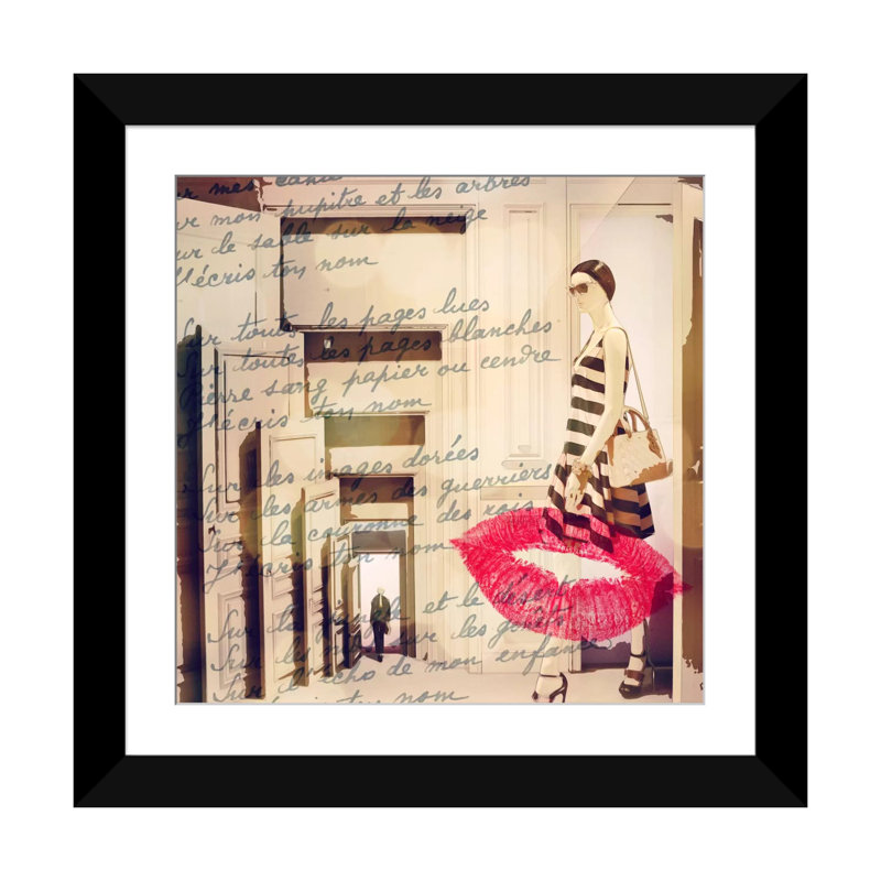 «With Love Giclee», impression sur toile, Papier d'art encadré noir, Blanc, H 24 po x l 24 po x P 1 po