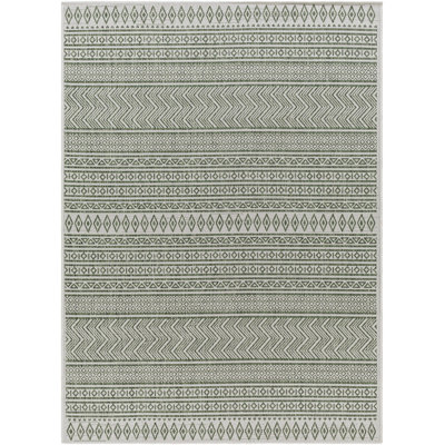 Marcus Indoor & Outdoor Boho Olive Green Beige Rug