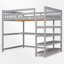 Lit mezzanine avec bureau intégré et tablettes-113752952-113752948